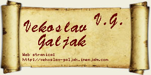 Vekoslav Galjak vizit kartica